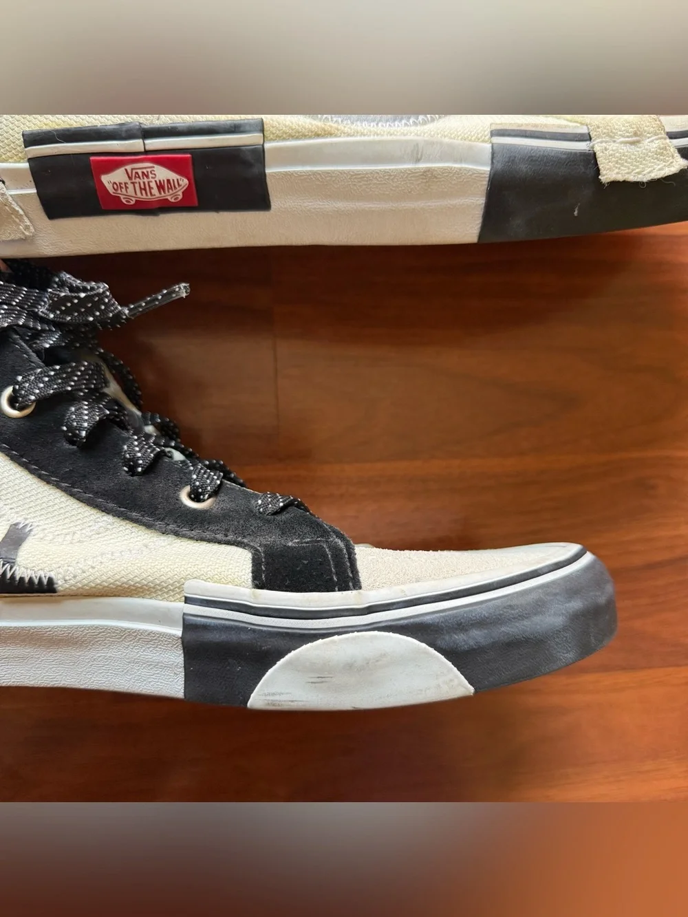 Vans Sk8-Hi Reissue CAP 'Reflective' sneakers size 11.5 white black skate shoes